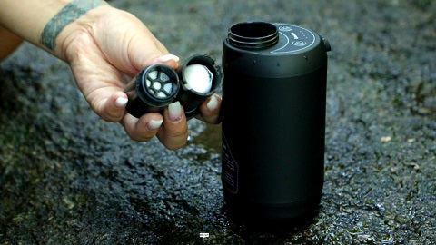 Portable Electric Water Filter Battery Powered Water Filter Use & ReviewSystem for Camping 0.01 Micron 5-Stage Filters with Emergency Lighting, Survival Purifier for Hurricane, Storm, Outages, Backpacking, Outdoor Filtration USB and Battery-Powered
