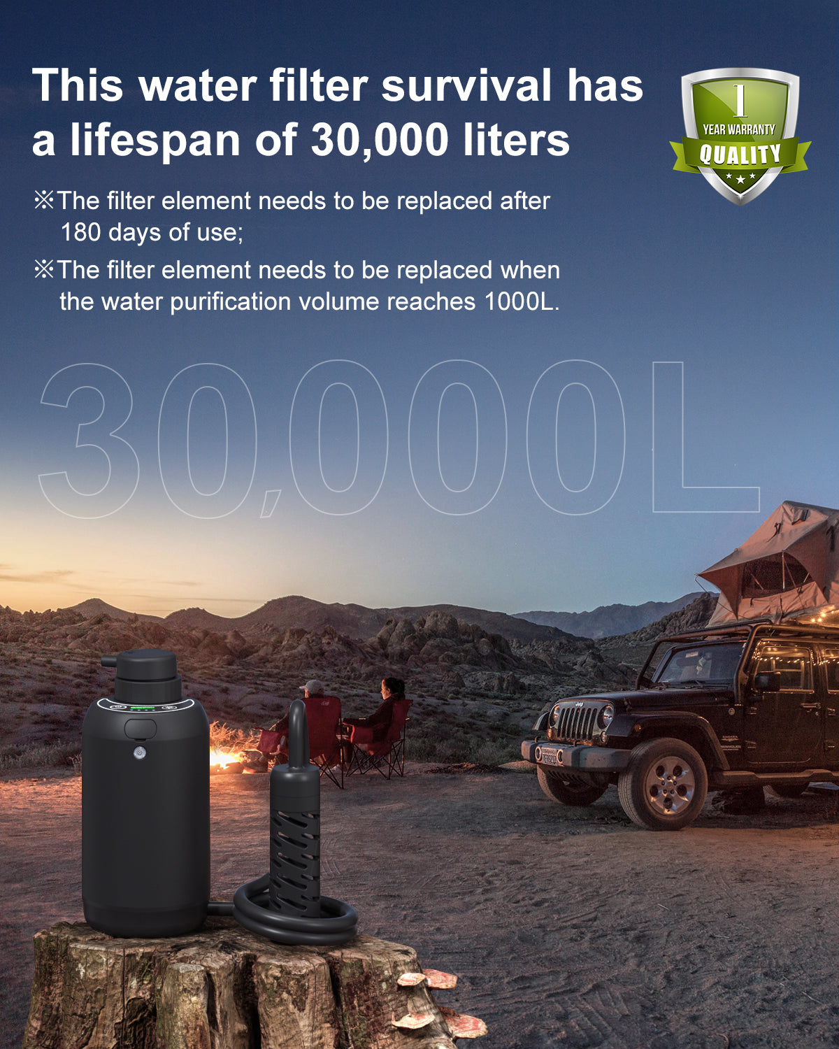30000 liters survival filter